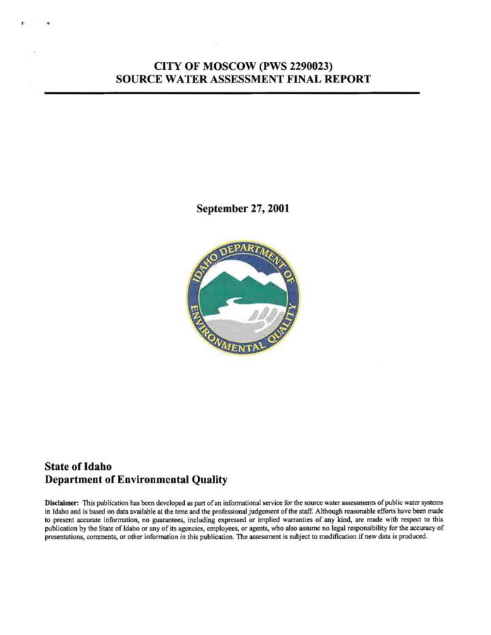 The report describes the public drinking water system, the boundaries of the zones of water contribution, and the associated potential contaminant sources located within these boundaries.